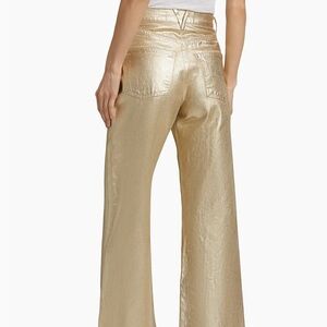 Veronica Beard Gold Wide Leg Jeans